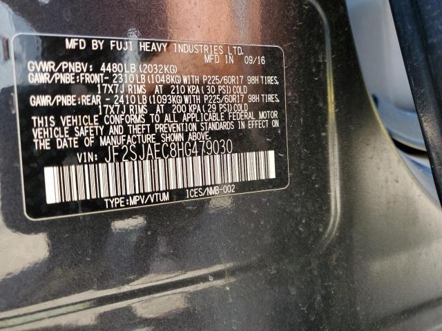 JF2SJAEC8HG479030 - 2017 SUBARU FORESTER 2.5I PREMIUM BLACK photo 13