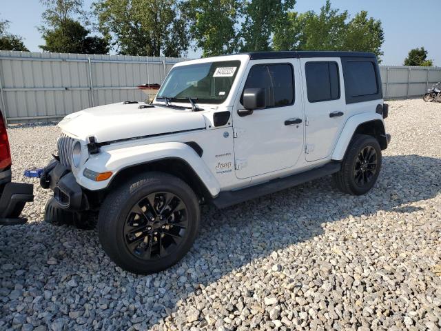1C4JJXP60NW214821 - 2022 JEEP WRANGLER U SAHARA 4XE WHITE photo 1