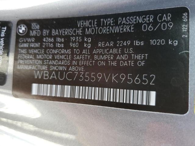 WBAUC73559VK95652 - 2009 BMW 135 I GRAY photo 10