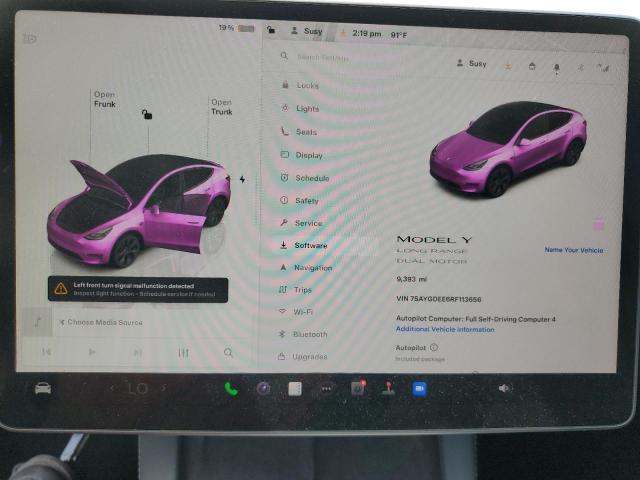 7SAYGDEE6RF113656 - 2024 TESLA MODEL Y WHITE photo 9