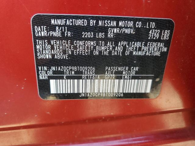 JN1AZ0CP9BT009206 - 2011 NISSAN LEAF SV RED photo 12