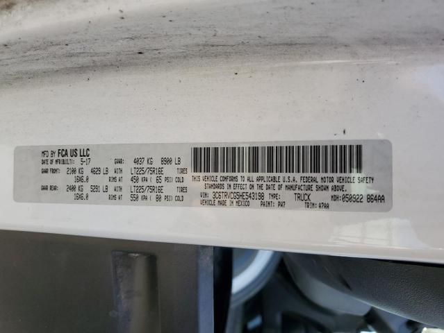 3C6TRVCG5HE543198 - 2017 RAM PROMASTER 2500 HIGH თეთრი ფოტო 14