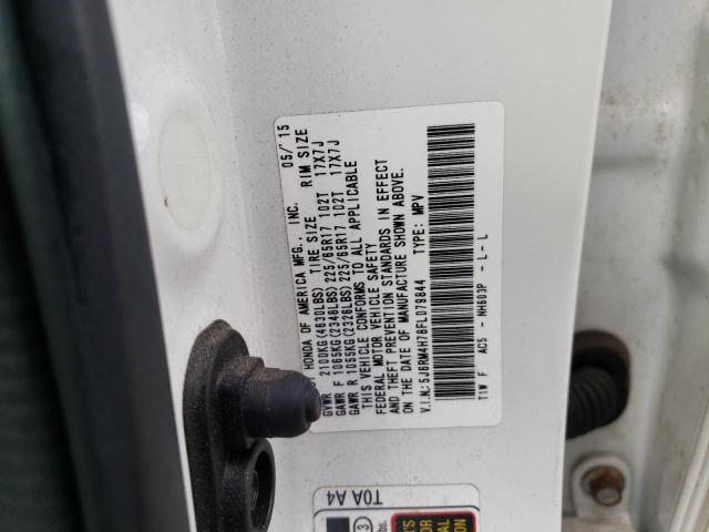 5J6RM4H78FL079844 - 2015 HONDA CR-V EXL WHITE photo 12