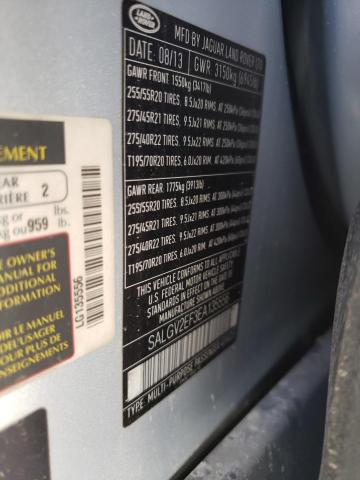 SALGV2EF3EA135556 - 2014 LAND ROVER RANGE ROVE AUTOBIOGRAPHY SILVER photo 13