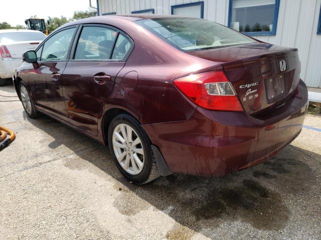 19XFB2F93CE044866 - 2012 HONDA CIVIC EXL MAROON photo 2