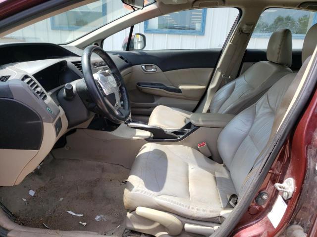 19XFB2F93CE044866 - 2012 HONDA CIVIC EXL მუქწითელი ფოტო 7