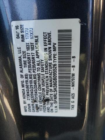 5FNRL5H38GB095526 - 2016 HONDA ODYSSEY SE CHARCOAL photo 13