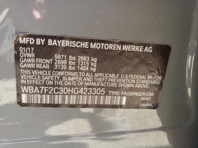 WBA7F2C30HG423305 - 2017 BMW 750 XI SILVER photo 12