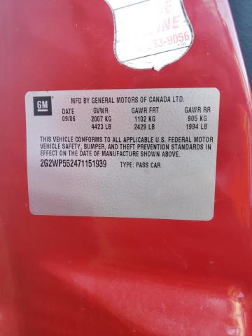 2G2WP552471151939 - 2007 PONTIAC GRAND PRIX 红色 照片 12