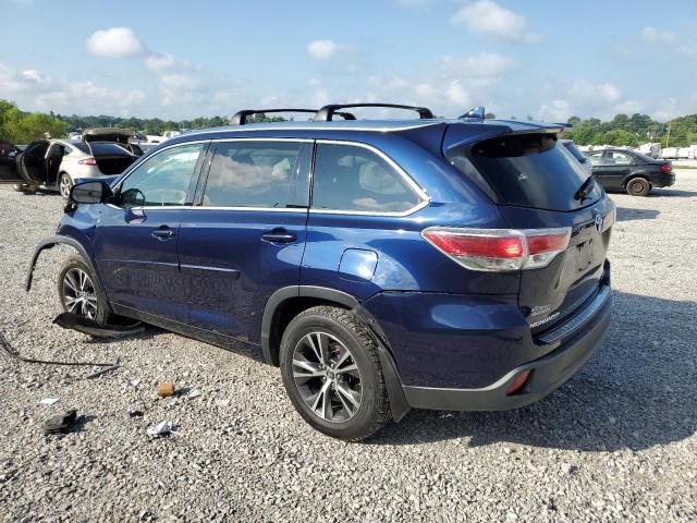 5TDJKRFH7GS342259 - 2016 TOYOTA HIGHLANDER XLE أزرق صورة 2