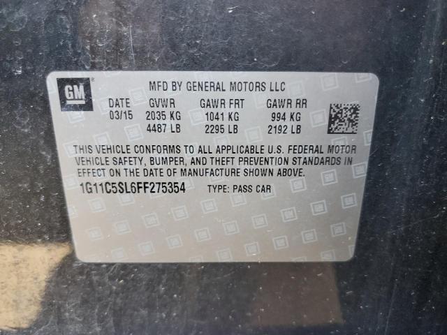 1G11C5SL6FF275354 - 2015 CHEVROLET MALIBU 1LT CHARCOAL photo 12