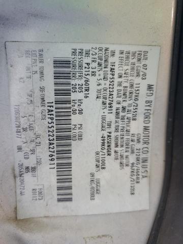 1FAFP55223A276911 - 2003 FORD TAURUS SES GRAY photo 12