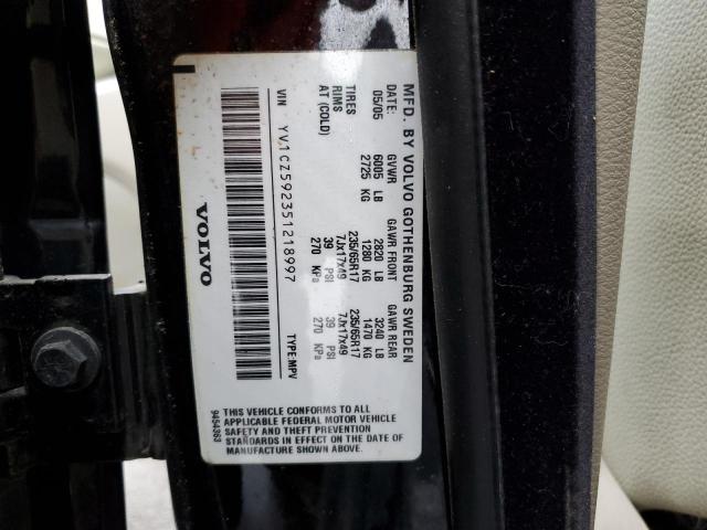YV1CZ592351218997 - 2005 VOLVO XC90 BLACK photo 13