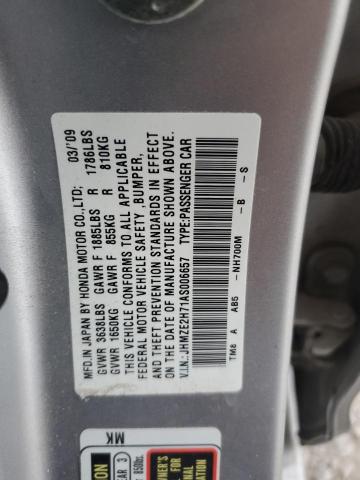 JHMZE2H71AS006657 - 2010 HONDA INSIGHT EX SILVER photo 12