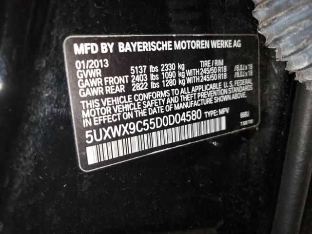 5UXWX9C55D0D04580 - 2013 BMW X3 XDRIVE28I BLACK photo 12