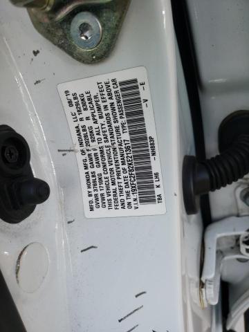 19XFC2F82KE213617 - 2019 HONDA CIVIC SPORT 白色 照片 12