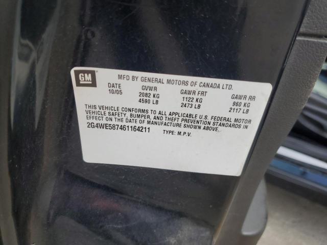 2G4WE587461164211 - 2006 BUICK LACROSSE CXS 黑色 照片 12