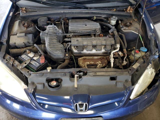 2HGES16665H608062 - 2005 HONDA CIVIC LX BLUE photo 11