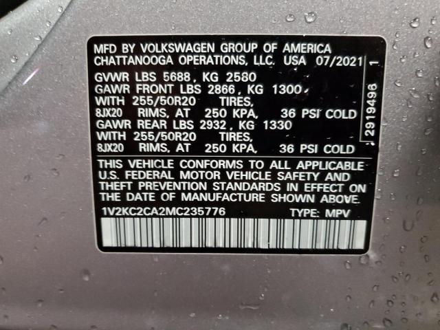 1V2KC2CA2MC235776 - 2021 VOLKSWAGEN ATLAS CROS SE Серый фото 14