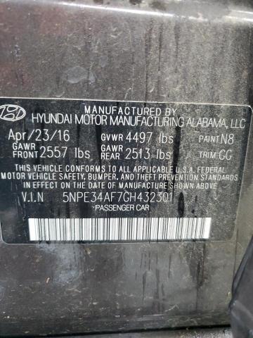 5NPE34AF7GH432301 - 2016 HYUNDAI SONATA SPORT GRAY photo 13