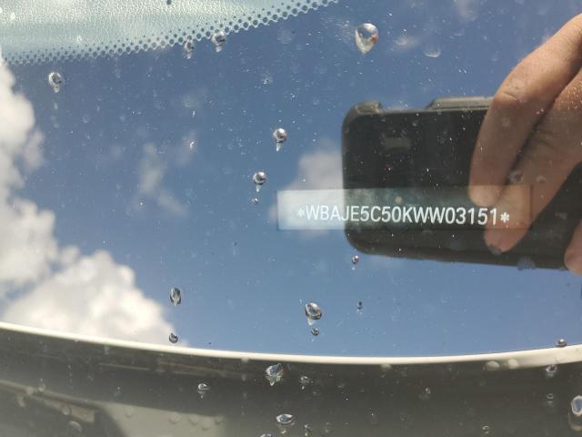 WBAJE5C50KWW03151 - 2019 BMW 540 I WHITE photo 12