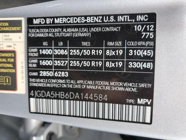 4JGDA5HB6DA144584 - 2013 MERCEDES-BENZ ML 350 4MATIC SILVER photo 13