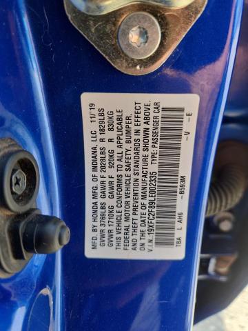 19XFC2F89LE002335 - 2020 HONDA CIVIC SPORT 蓝色 照片 12