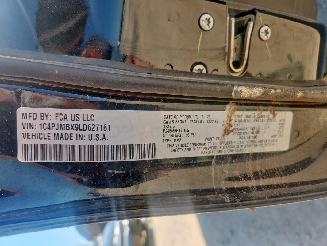 1C4PJMBX9LD627161 - 2020 JEEP CHEROKEE TRAILHAWK BLACK photo 13