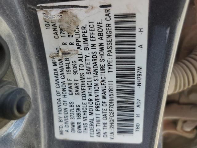 2HGFC2F70HH578111 - 2017 HONDA CIVIC EX Grau Foto 13