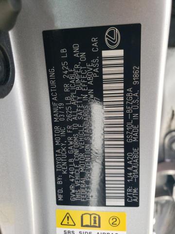 58ABZ1B18KU029787 - 2019 LEXUS ES 350 SILVER photo 12