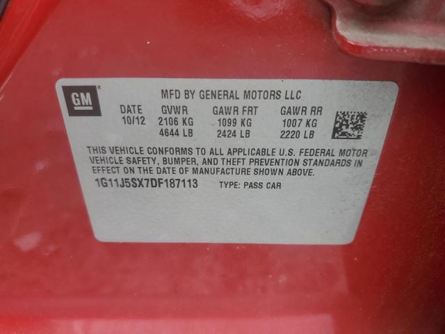 1G11J5SX7DF187113 - 2013 CHEVROLET MALIBU LTZ წითელი ფოტო 13