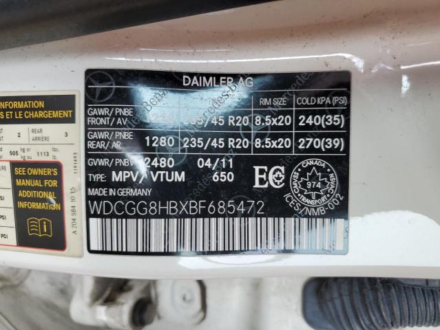 WDCGG8HBXBF685472 - 2011 MERCEDES-BENZ GLK 350 4MATIC WHITE photo 13