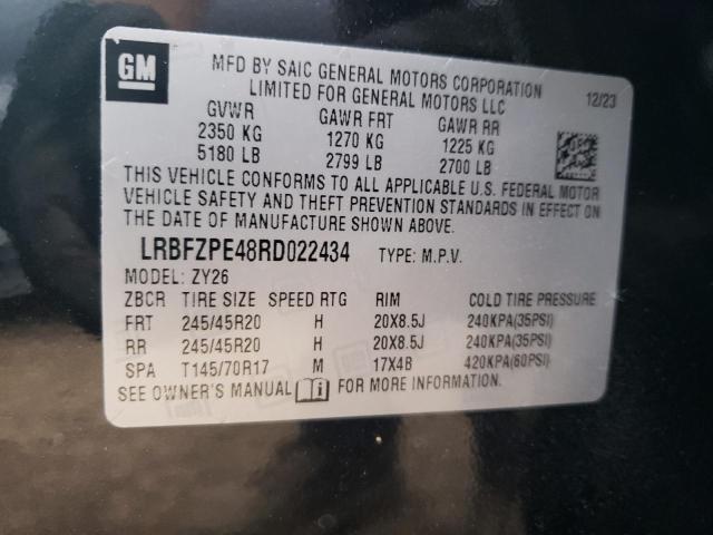 LRBFZPE48RD022434 - 2024 BUICK ENVISION ESSENCE შავი ფოტო 12