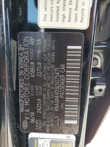 KNAGN4AD5E5075471 - 2014 KIA OPTIMA HYBRID BLACK photo 12