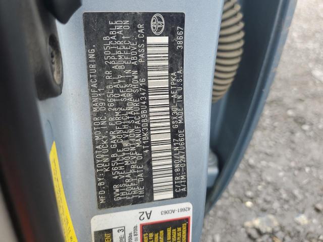 4T1BK3DB9BU434716 - 2011 TOYOTA AVALON BASE 青绿色 照片 12