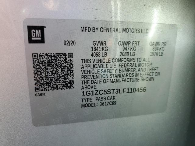 1G1ZC5ST3LF110456 - 2020 CHEVROLET MALIBU LS SILVER photo 24