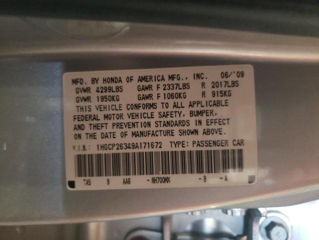 1HGCP26349A171672 - 2009 HONDA ACCORD LX SILVER photo 13