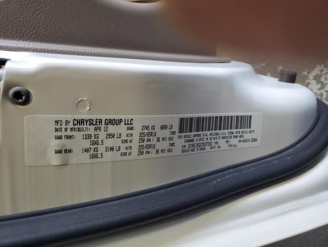 2C4RC1BG2CR337262 - 2012 CHRYSLER TOWN & COU TOURING WHITE photo 14