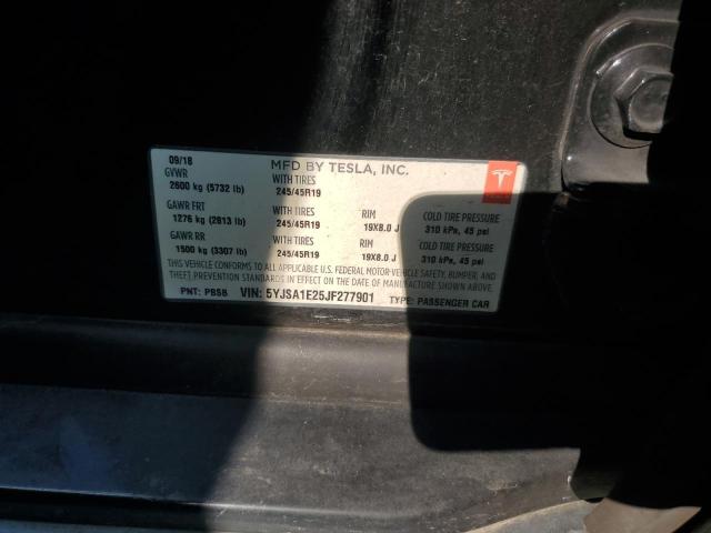 5YJSA1E25JF277901 - 2018 TESLA MODEL S Қара фото 13