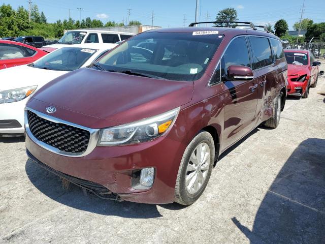 KNDMC5C13H6259357 - 2017 KIA SEDONA EX BURGUNDY photo 1