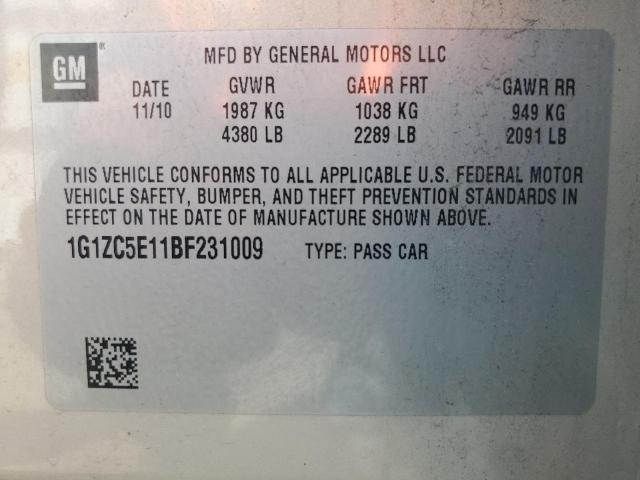 1G1ZC5E11BF231009 - 2011 CHEVROLET MALIBU 1LT 金色 照片 13