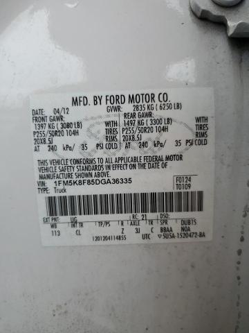 1FM5K8F85DGA36335 - 2013 FORD EXPLORER LIMITED WHITE photo 13