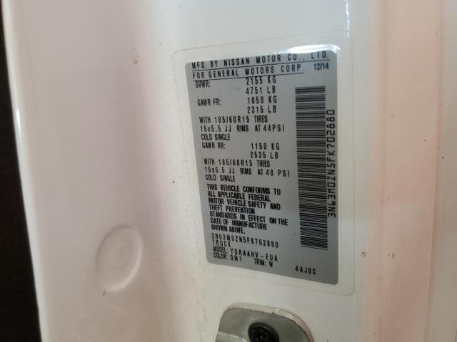 3N63M0ZN5FK702880 - 2015 CHEVROLET CITY EXPRE LT 白色 照片 12