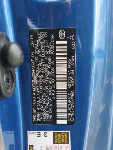 JTKJF5C70FJ008118 - 2015 TOYOTA SCION TC BLUE photo 12