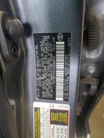 4T1BF1FK7CU086079 - 2012 TOYOTA CAMRY BASE GRAY photo 12
