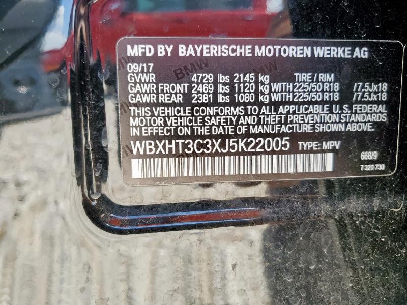 WBXHT3C3XJ5K22005 - 2018 BMW X1 XDRIVE28I BLACK photo 13