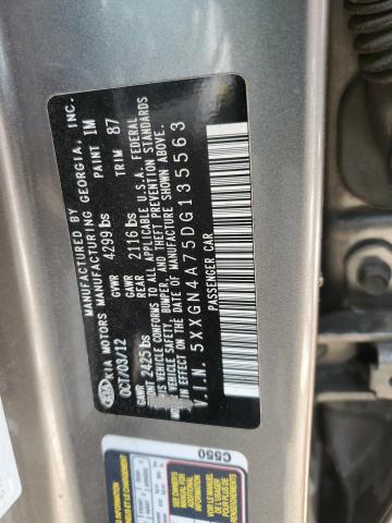 5XXGN4A75DG135563 - 2013 KIA OPTIMA EX Argent photo 13