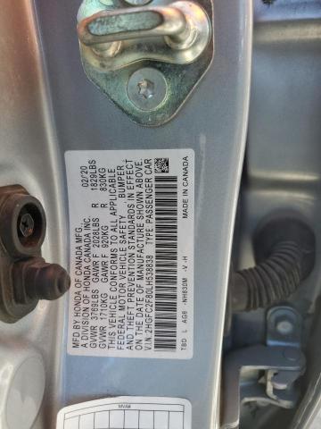 2HGFC2F80LH538838 - 2020 HONDA CIVIC SPORT ვერცხლისფერი ფოტო 12