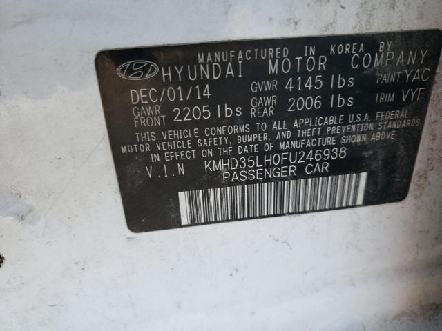 KMHD35LH0FU246938 - 2015 HYUNDAI ELANTRA GT WHITE photo 13