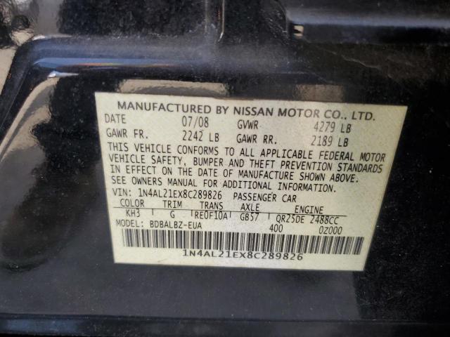 1N4AL21EX8C289826 - 2008 NISSAN ALTIMA 2.5 BLUE photo 12